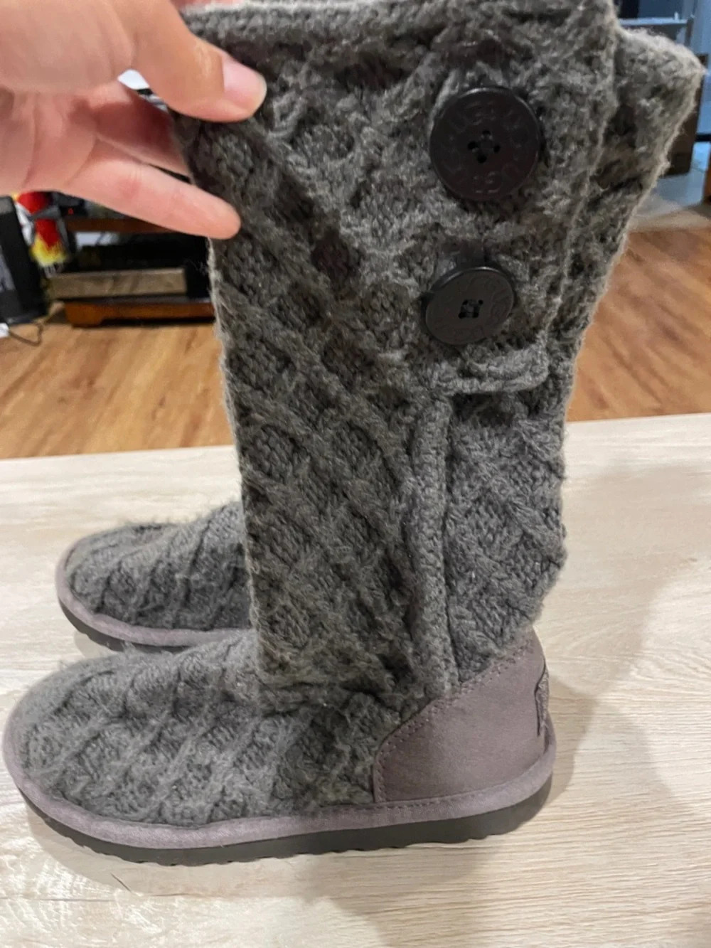 Kids Ugg Knit Buttoned Boots